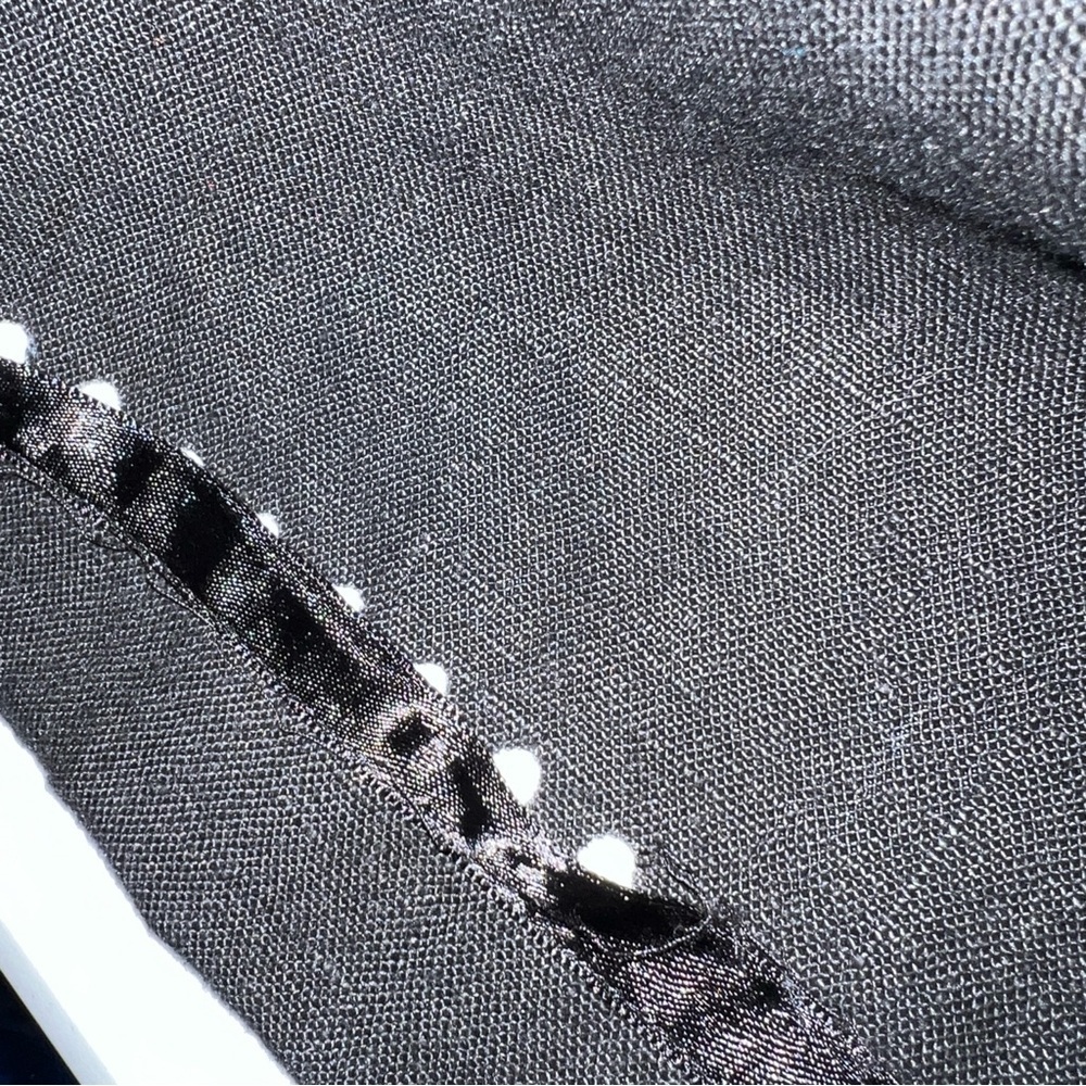 Parisian Signature Linen Blazer Women's 10 Embroidered Black Long Sleeve - Picture 7 of 13